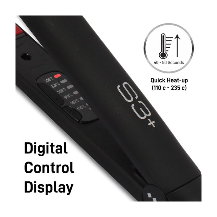 Ikonic S3+ Ceramic Hair Straightener - Black & Red