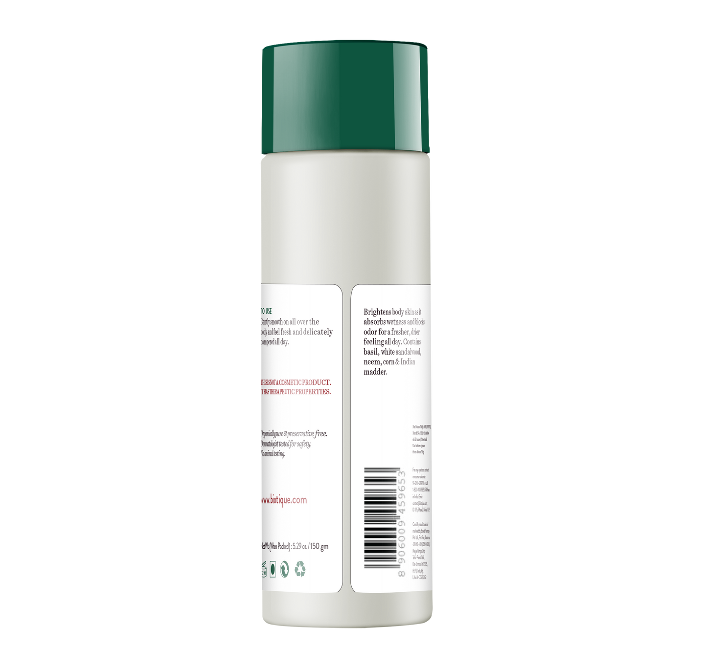 Biotique Basil & Sandalwood Refreshing Body Powder 190ml