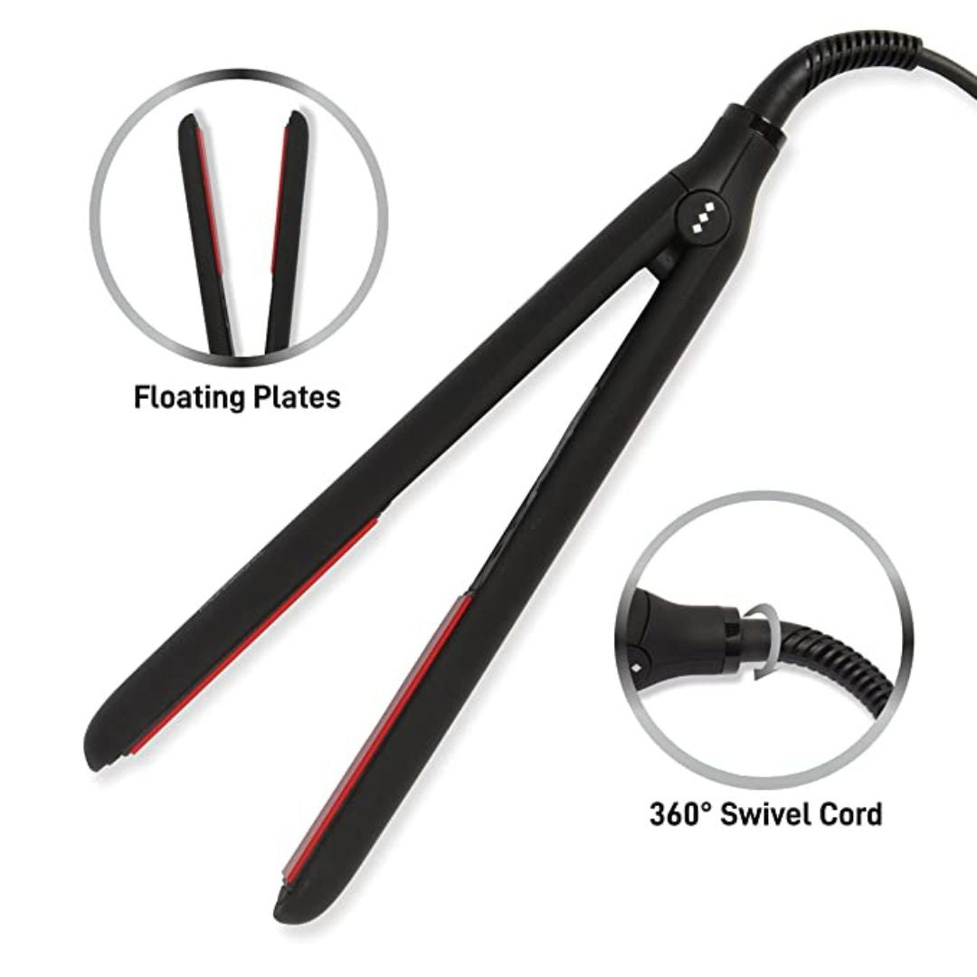 IKONIC S3+ Ceramic Hair Straightener (Black & Red)