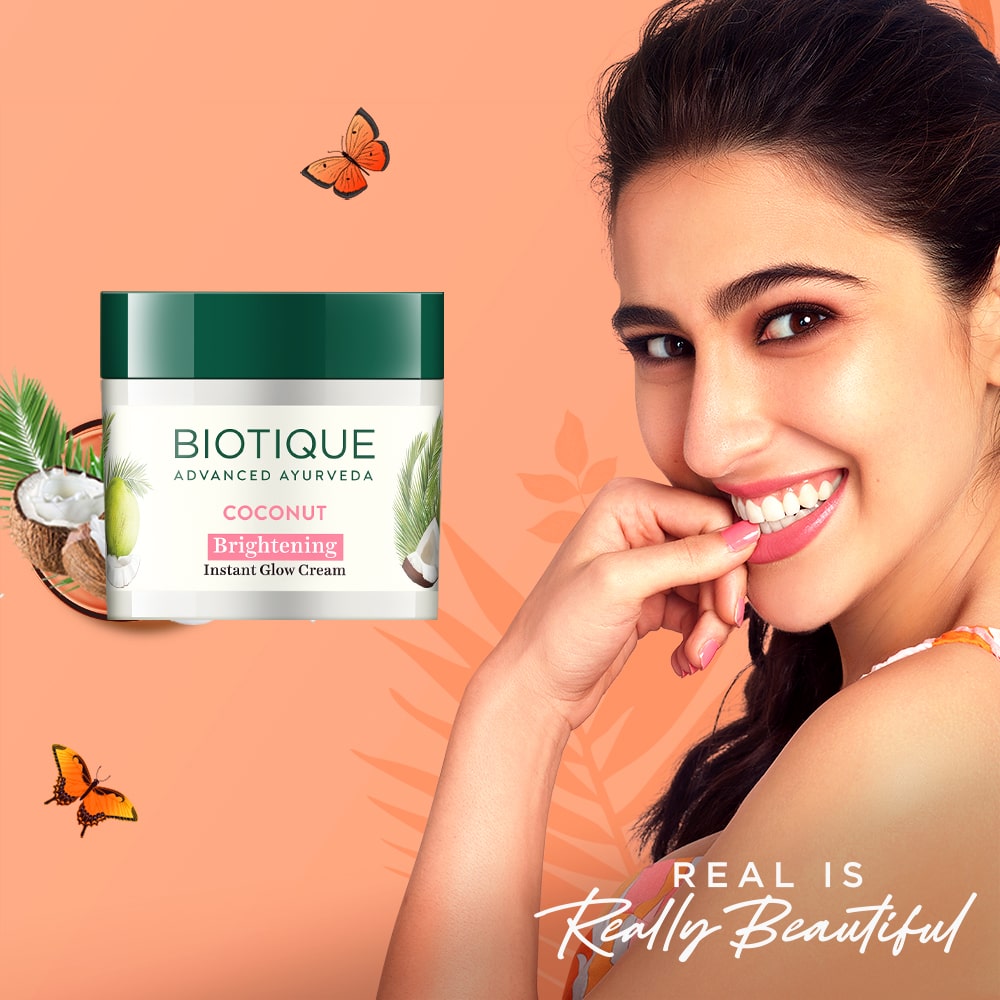 Biotique Coconut Brightening Instant Glow Cream 50gm