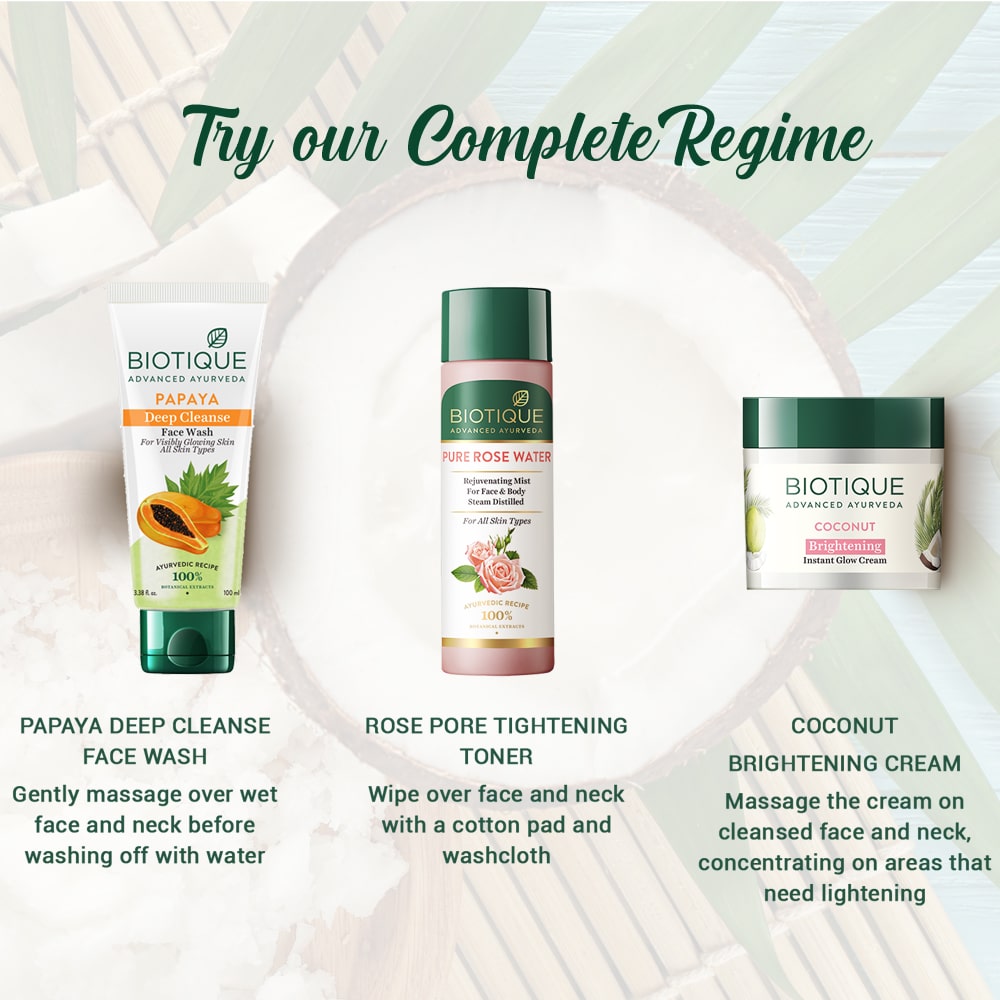 Biotique Coconut Brightening Instant Glow Cream 50gm