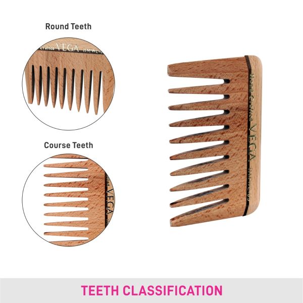 Vega Wide Tooth Wooden Comb - HMWC-05