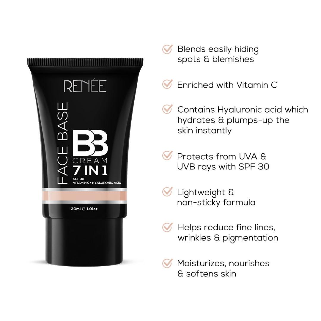 Renee Face Base BB Cream 7 In 1, 30ml - B02 Peanut