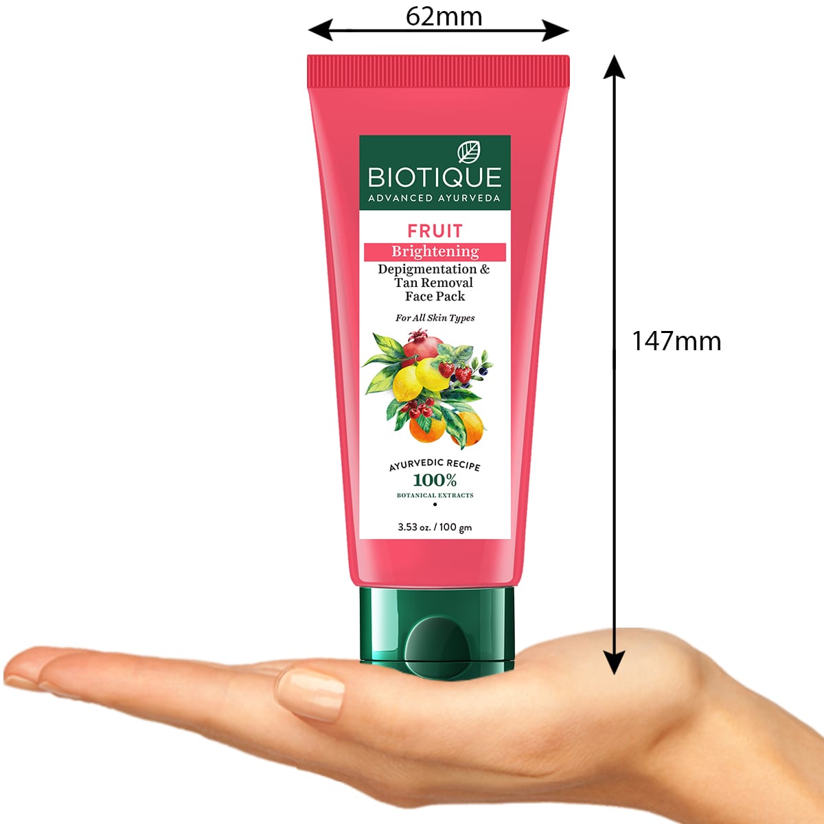 Biotique Fruit Brightening Depigmentation & Tan Removal Face Pack 100ml