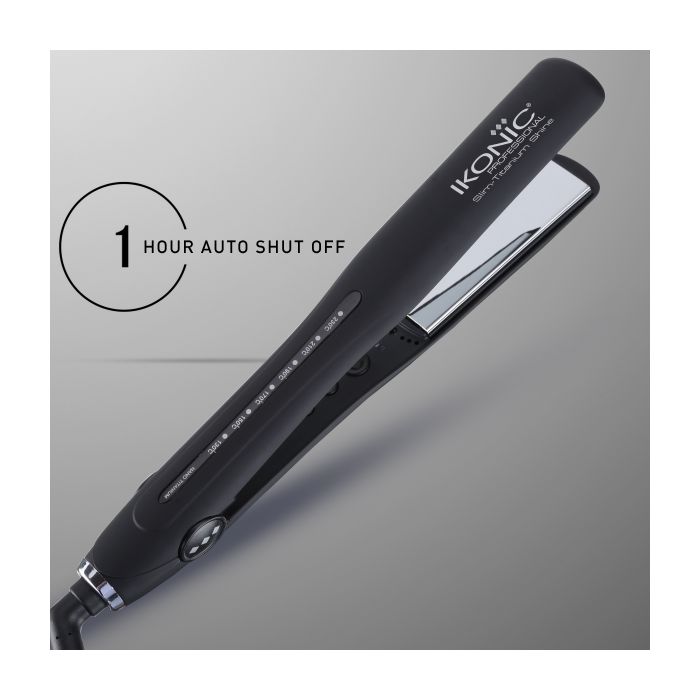 Ikonic Slim Titanium Shine Hair Straightener - Black