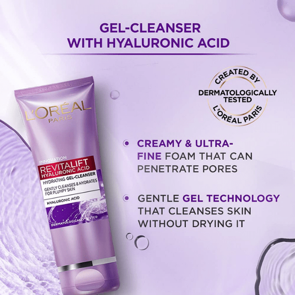 L'OREAL Revitalift Hyaluronic Acid Hydrating Gel-Cleanser (50ml)