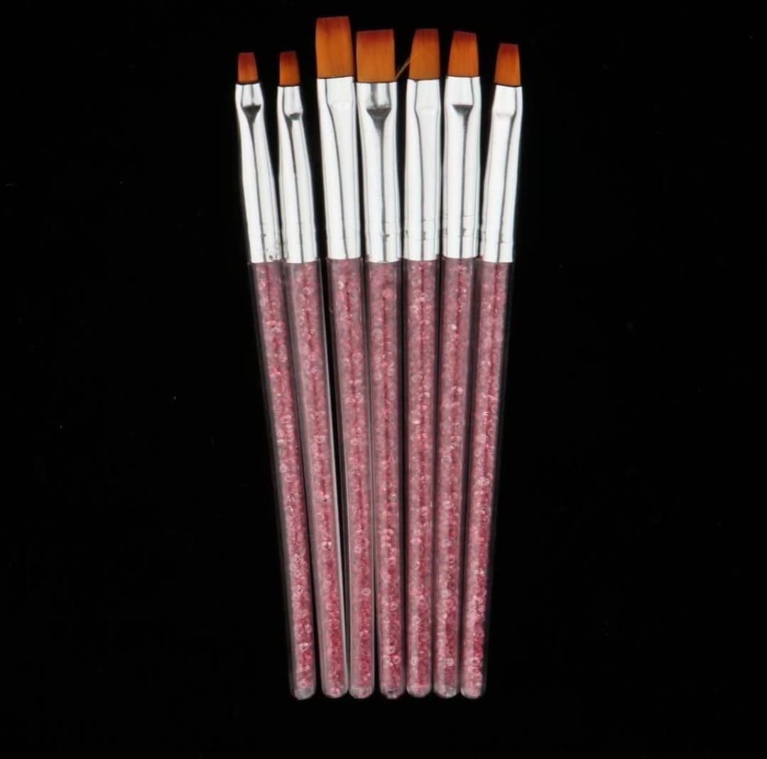 7 Pieces Acrylic Nail Art Brush Set Flat
