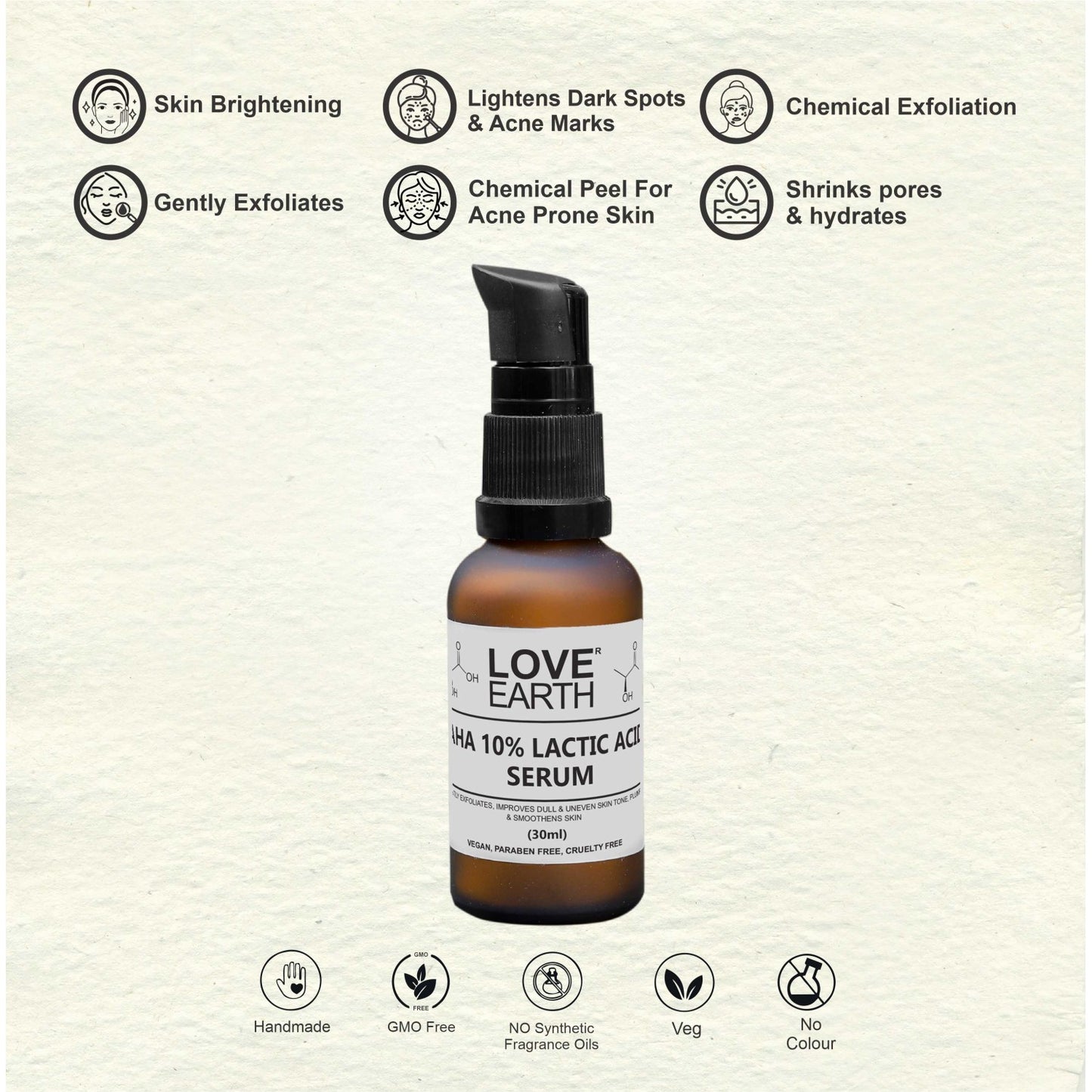 Love Earth Aha 10% Lactic Acid Serum - 30ml