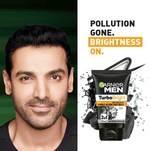 Garnier Men Turbo Bright Anti-Pollution Double Action Face Wash 50g