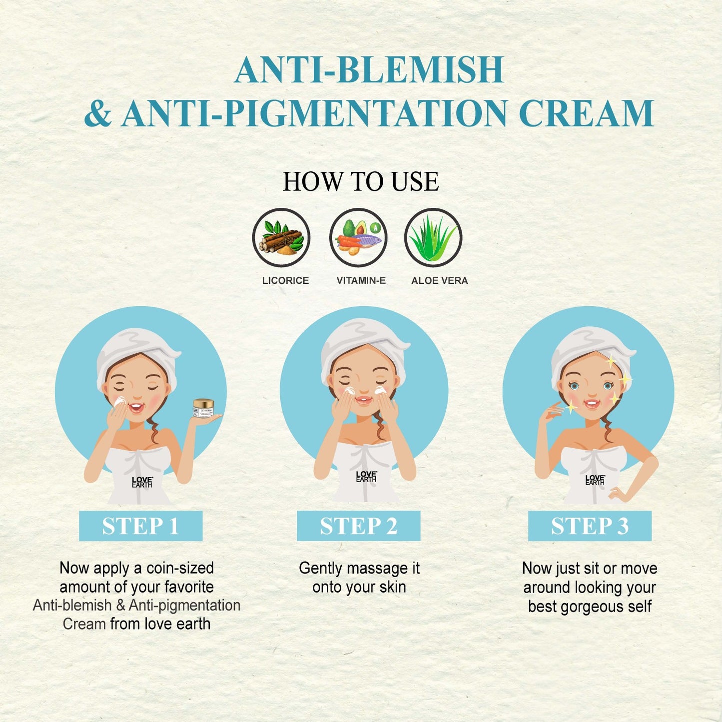 Love Earth Anti Blemish & Pigmentation Cream - 50g