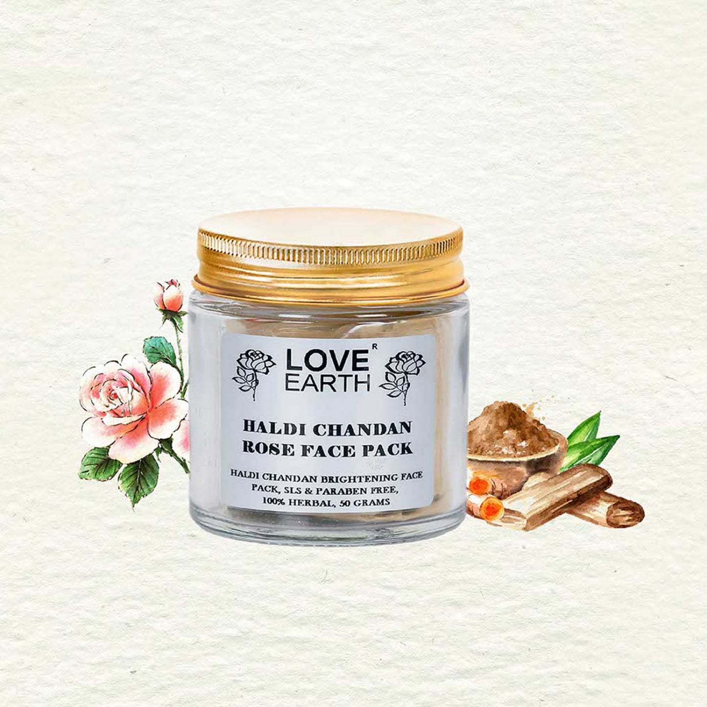 Love Earth Haldi Chandan Rose Face Pack - 100g