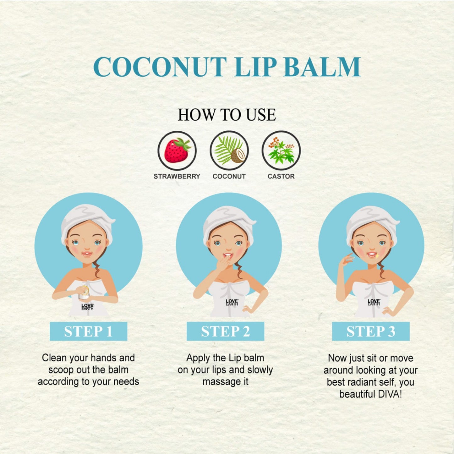 Love Earth Organic Coconut Lip Balm - 10g