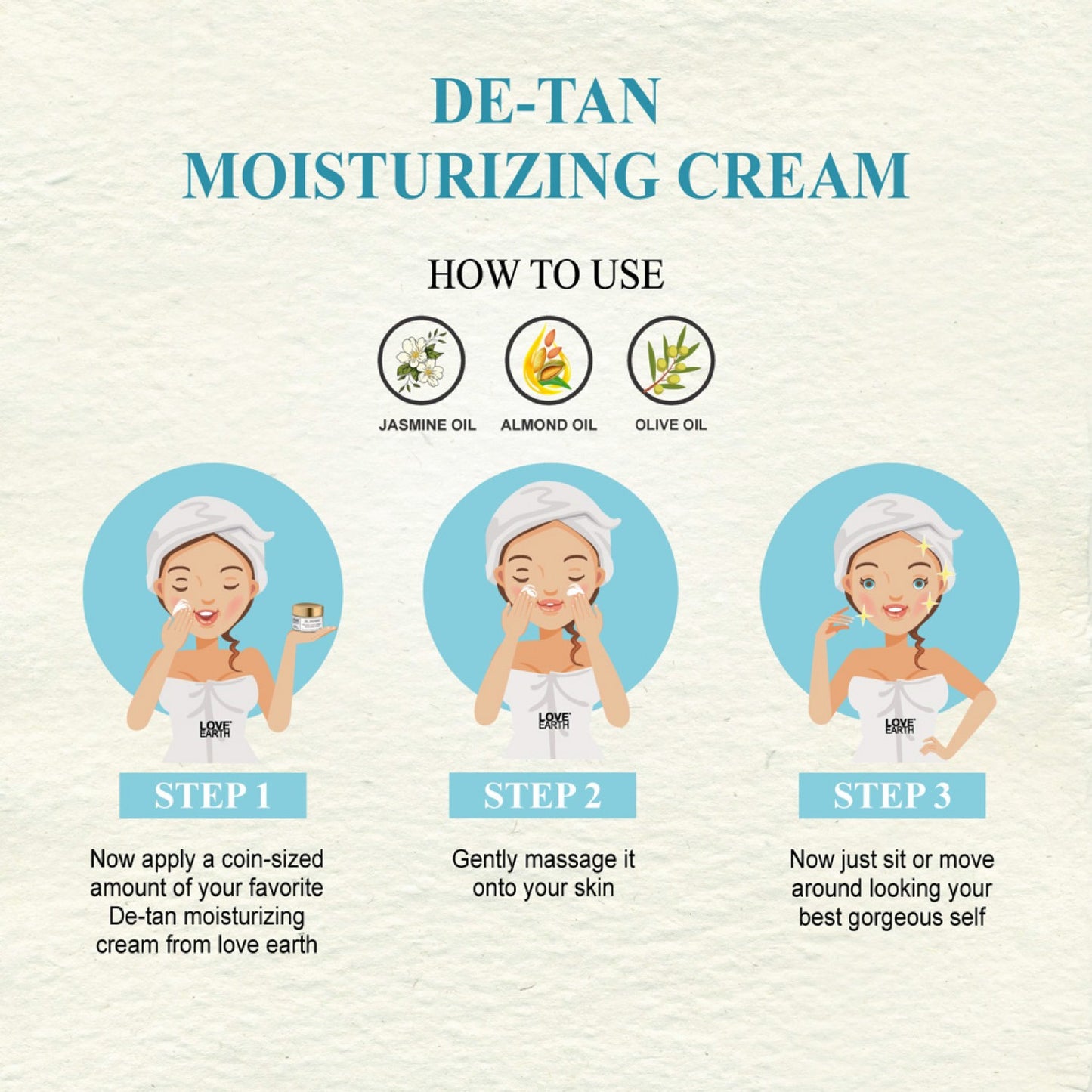Love Earth De-tan Moisturizing Cream - 50g