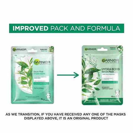 Garnier Hydra Bomb Green Tea Serum Sheet Mask 32g