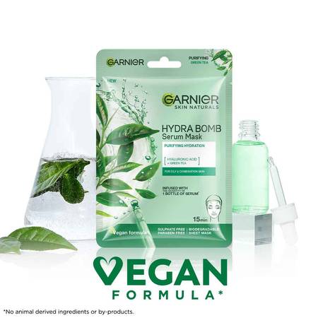 Garnier Hydra Bomb Green Tea Serum Sheet Mask 32g