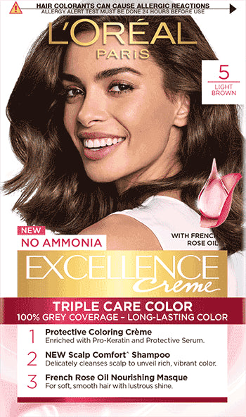 L'OREAL Excellence Crème Regular Natural Light Brown (87.5g + 72ml)