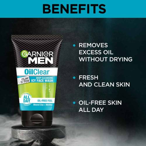 Garnier Men Oil Clear Clay D - Tox Facewash 100g