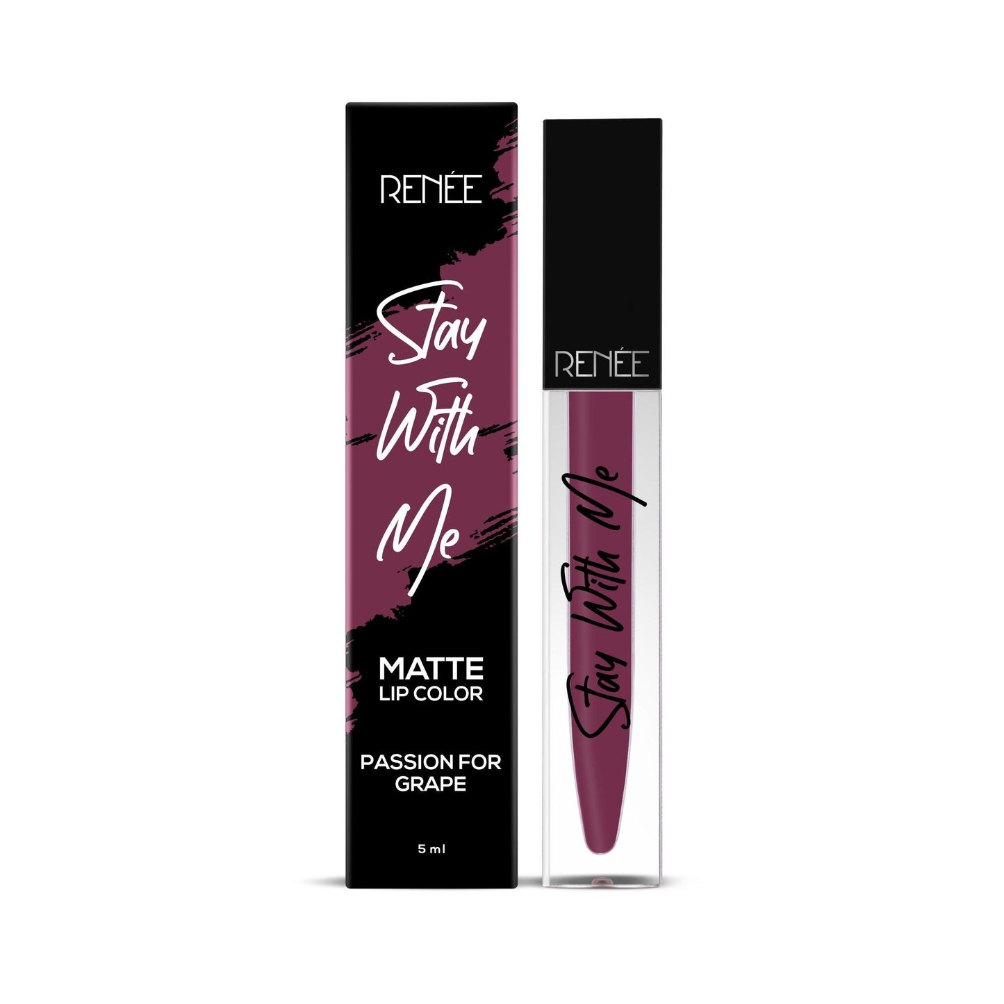 Renee Stay With Me Matte Liquid Lip Color 5ml - Passion For Grape
