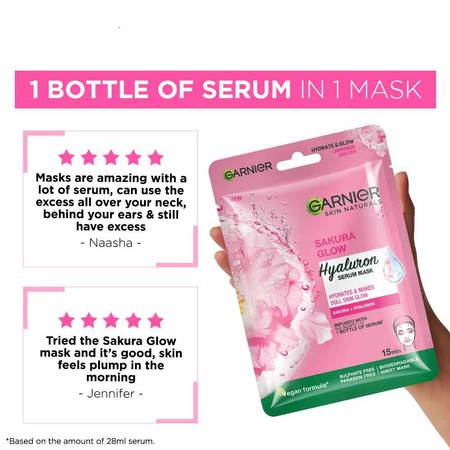 Garnier Sakura Glow Serum Sheet Mask 32g