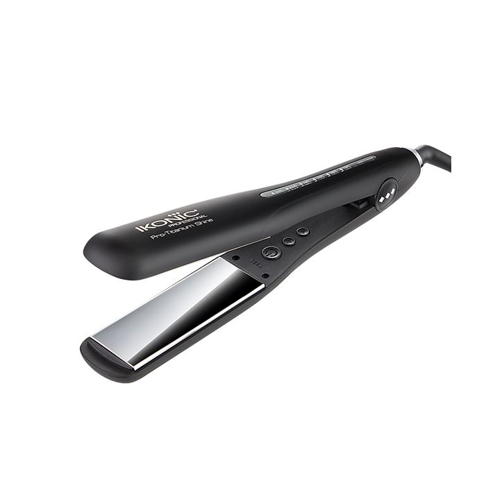 Ikonic Pro Titanium Shine Hair Straightener - Black