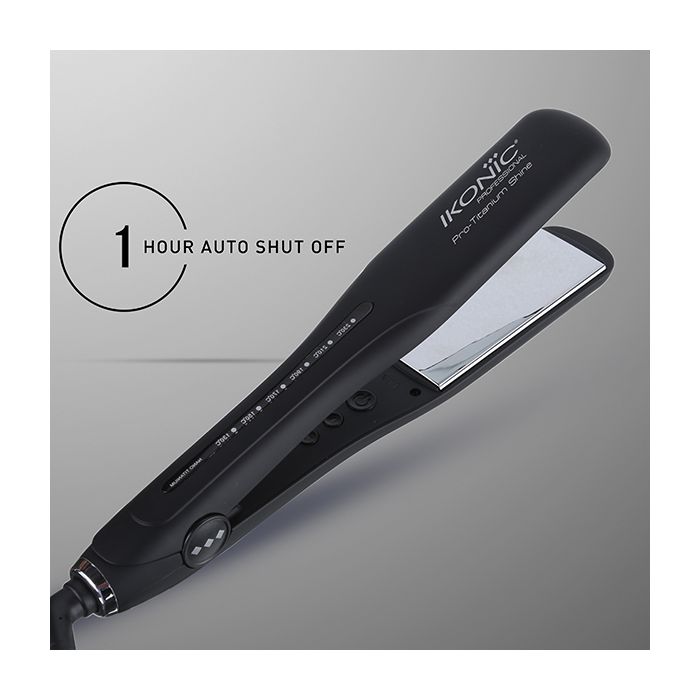 Ikonic Pro Titanium Shine Hair Straightener - Black
