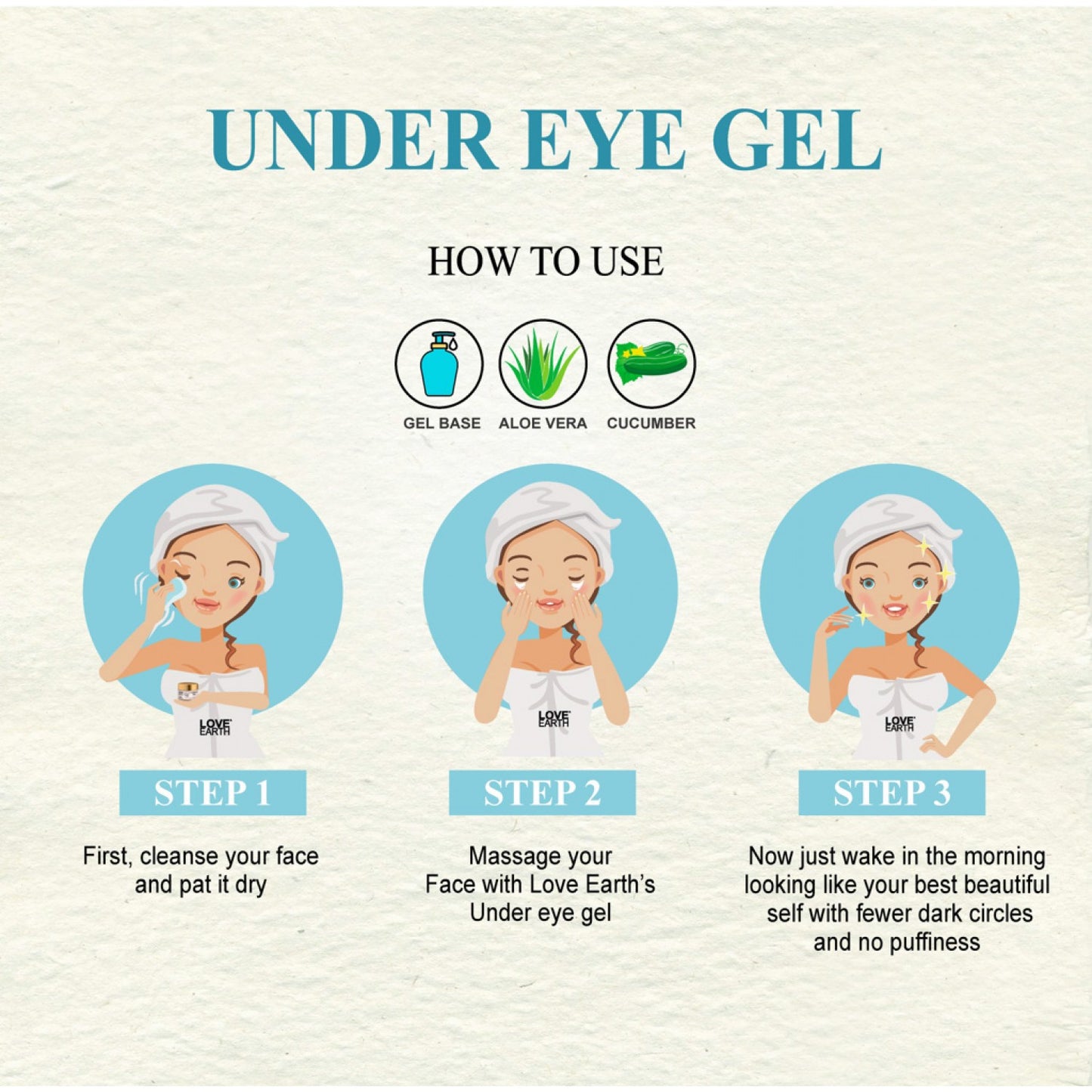 Love Earth Under Eye Gel – Aloe Vera And Cucumber, 50g
