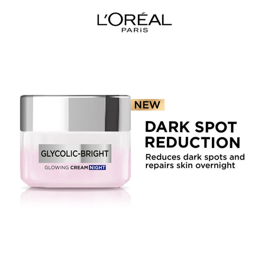 L'Oreal Paris Glycolic Bright Night Cream With Glycolic Acid & Niacinamide Skin Brightening Cream
