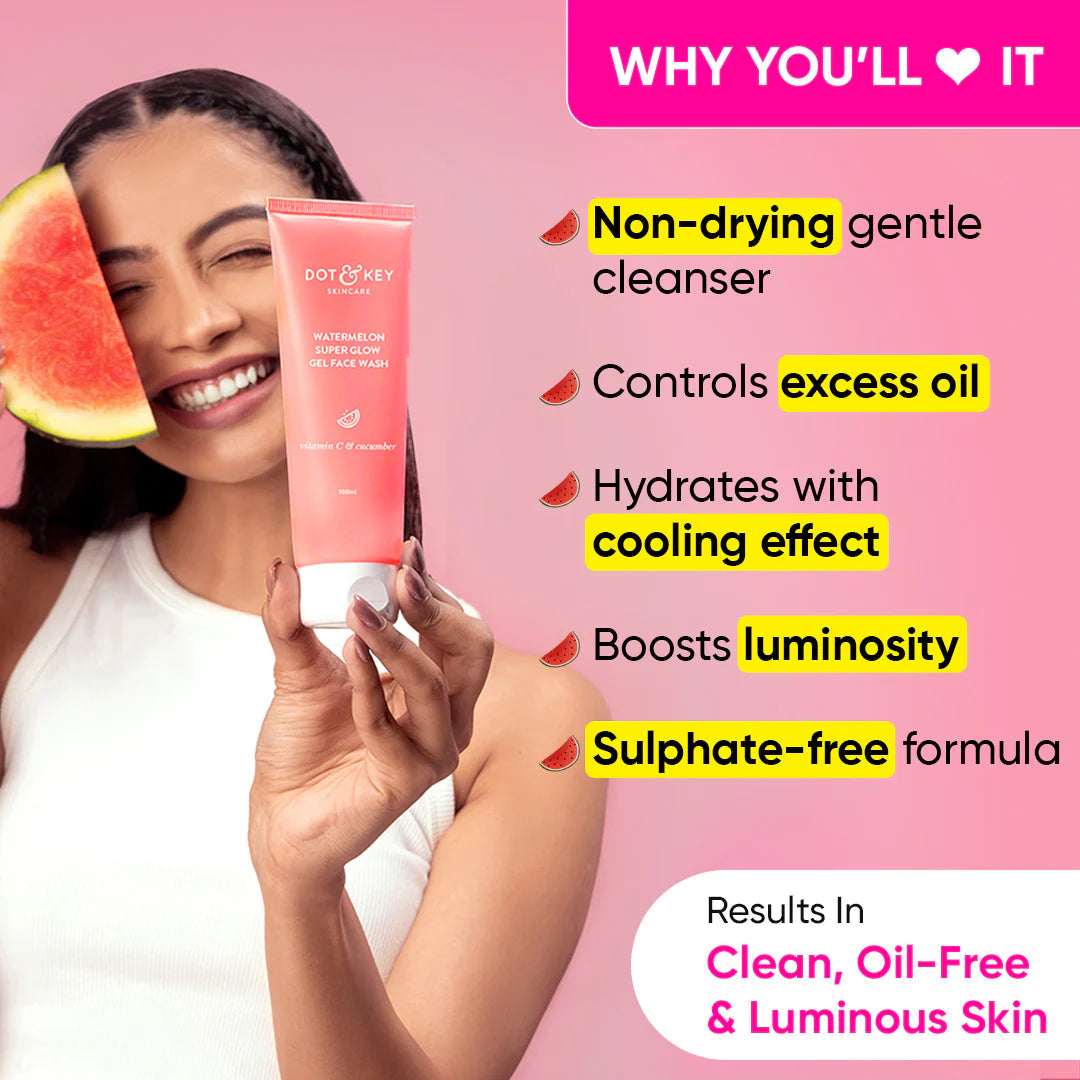 dot & key watermelon super glow gel facewash 100ml