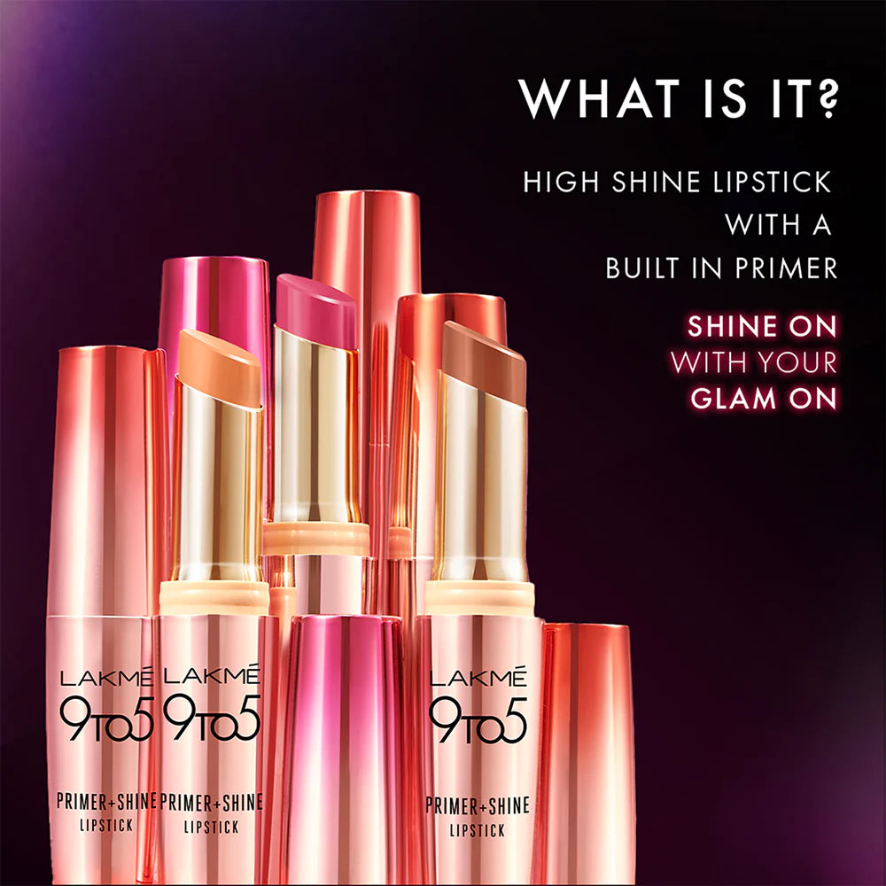 LAKME 9TO5 PRIMER+SHINE LIPSTICK