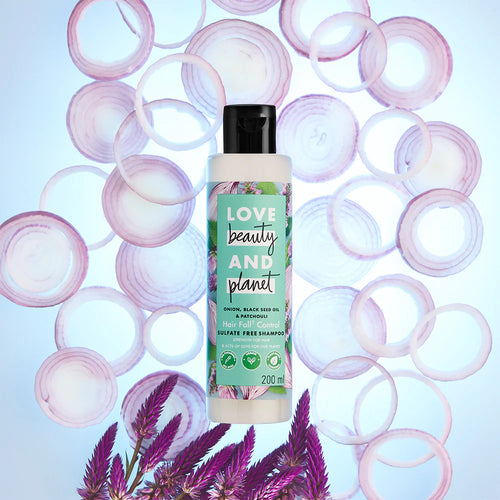 Love Beauty & Planet Onion, Black Seed & Patchouli Hairfall Control Sulfate Free Shampoo - 200ml