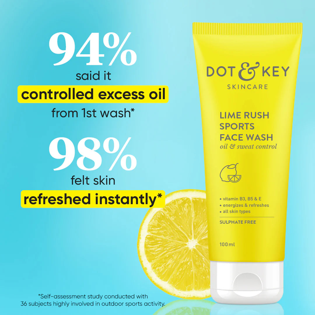 dot & key lime rush sports face wash 100ml