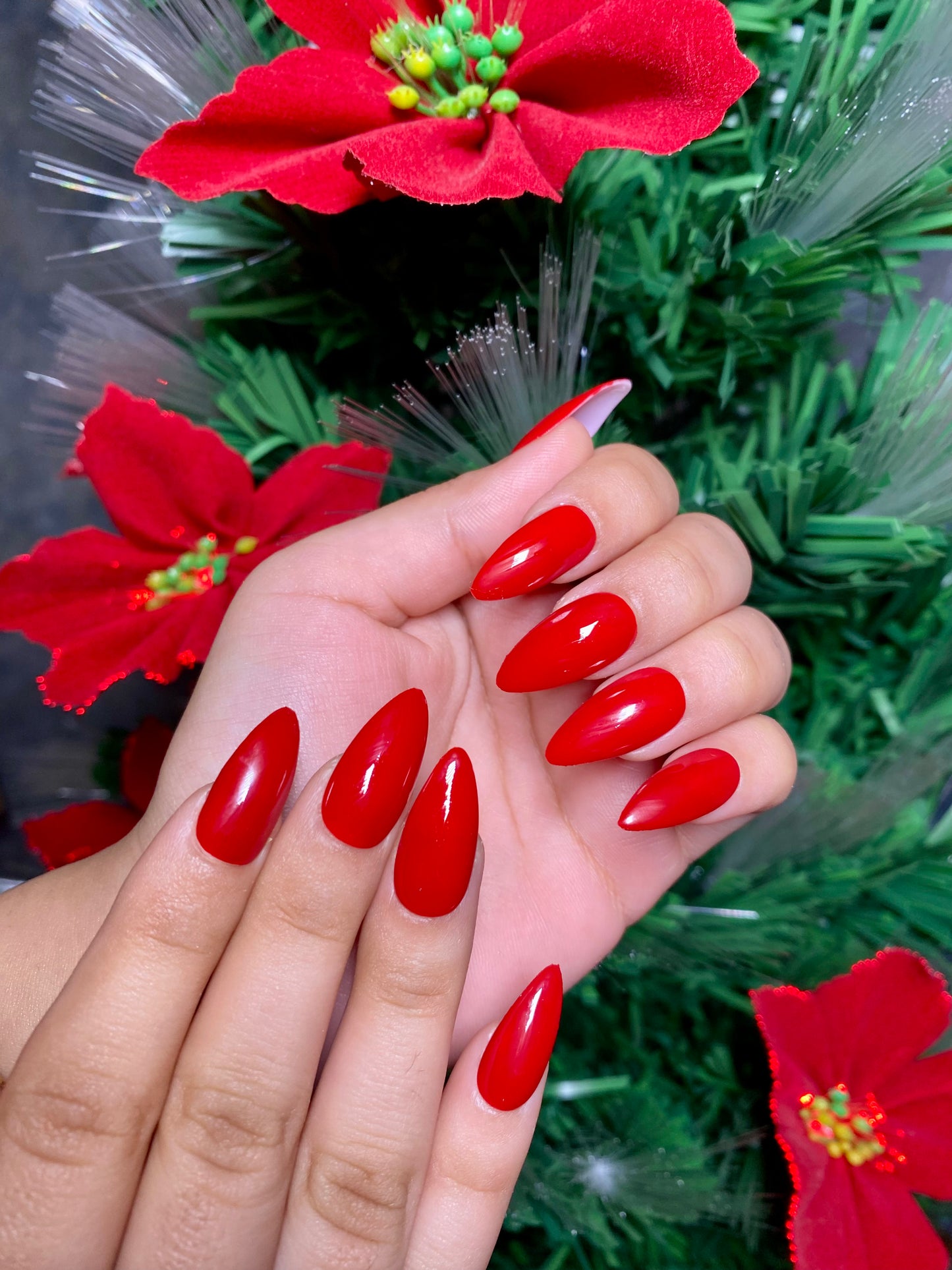 Cherry red nails