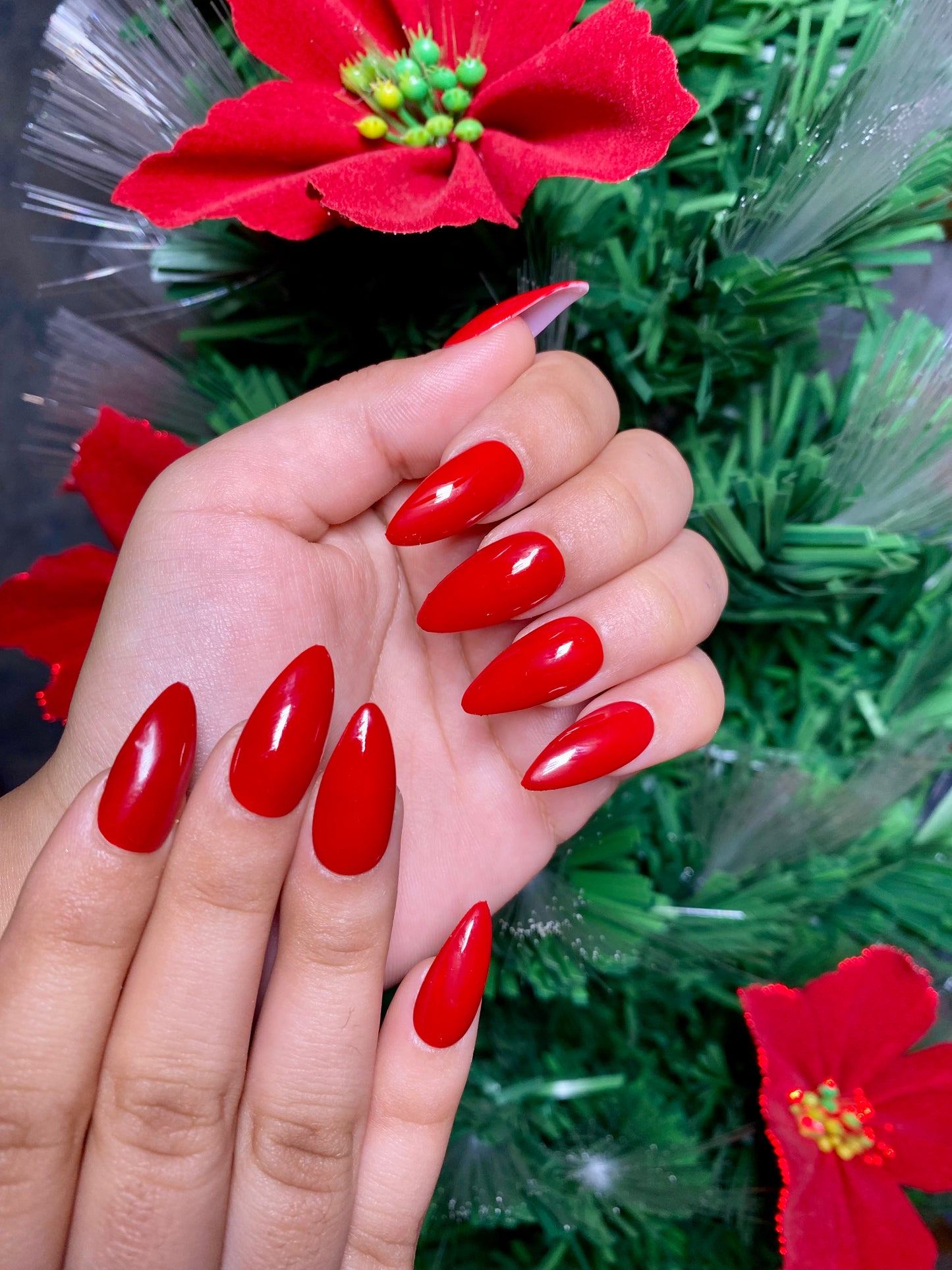 Cherry red nails