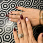 wine french gold nails