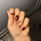 wine french gold nails