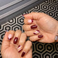 wine french gold nails