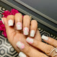PEARL WHITE FLORAL PINK NAILS