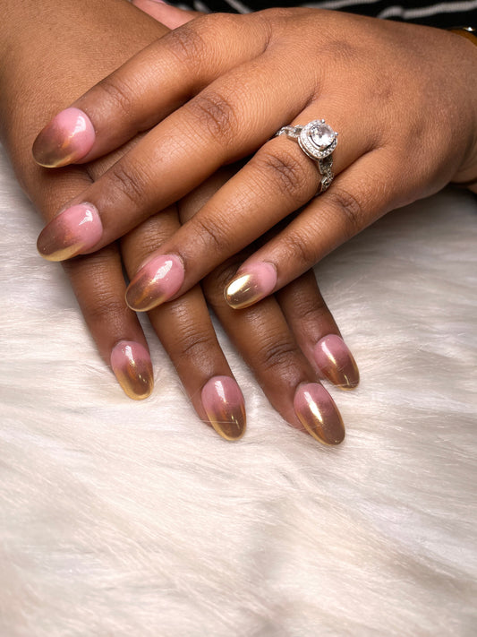 Neutral Gold Ombre - Oval