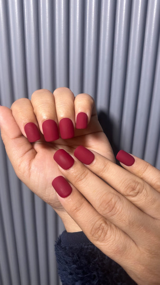 MAROON MATTE SHORT SQUARE