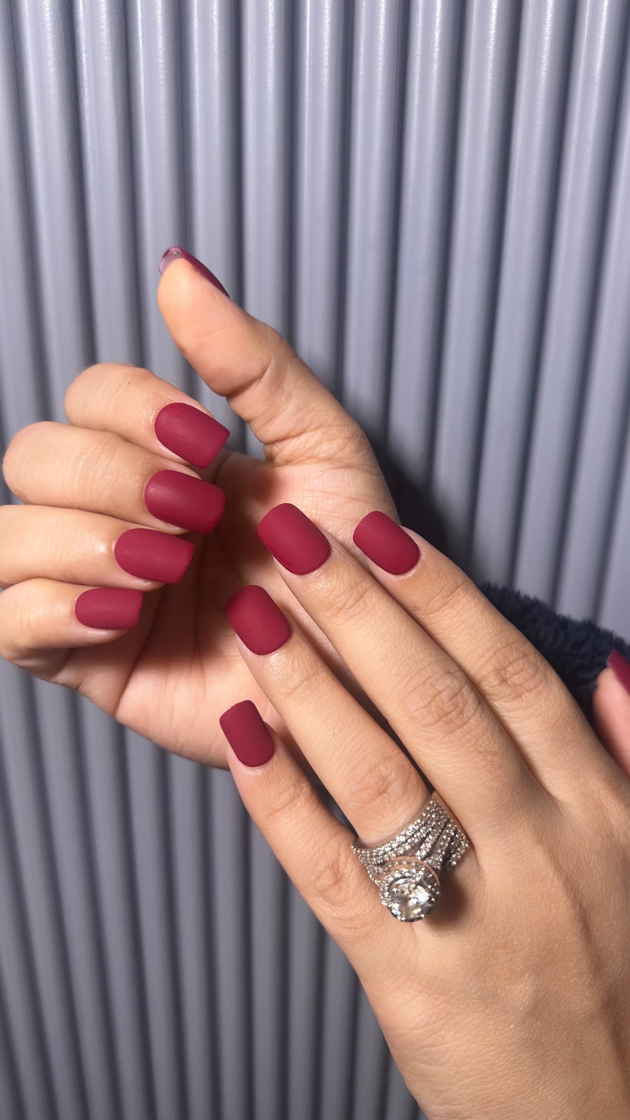 MAROON MATTE SHORT SQUARE