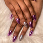 Purple Silver Chrome - Short Almond