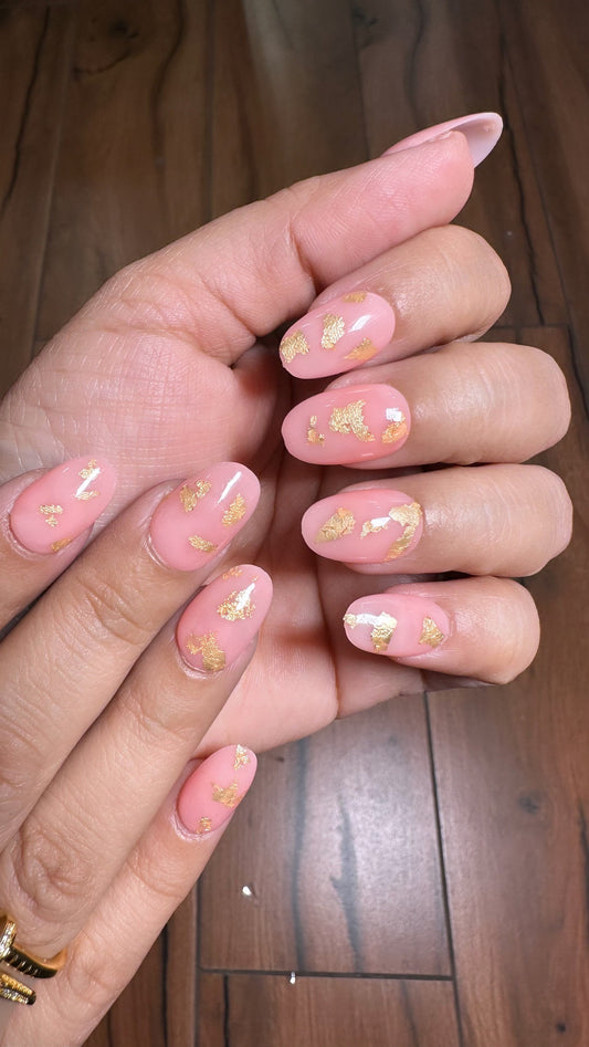 Pink Foil Art Oval
