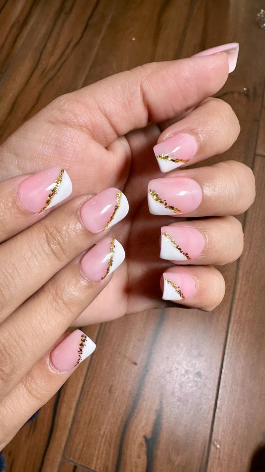 French Flake Art Short Square
