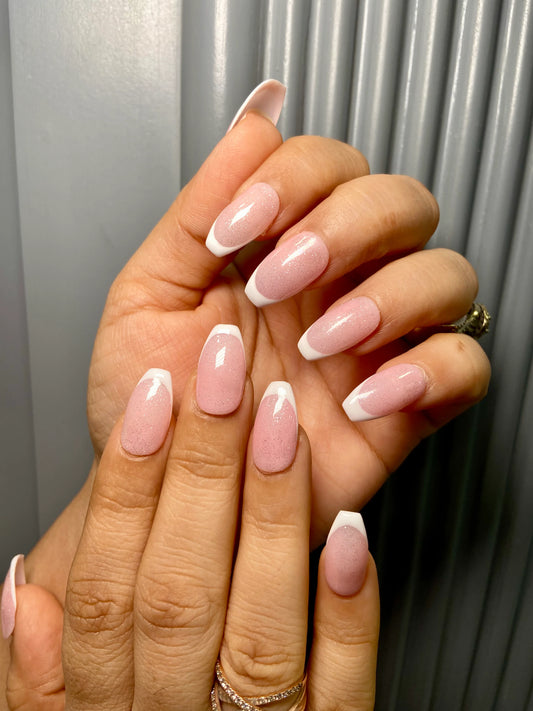 french shimmer nails