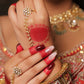 RED NUDE GLITTER NAILS