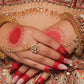 RED NUDE GLITTER NAILS