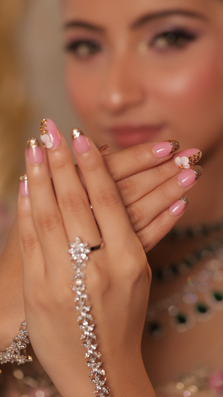 PINK GOLD WITH 3D FLOWER