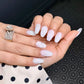 pearl white floral nails