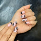 black french floral nails