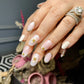 french floral chrome nails